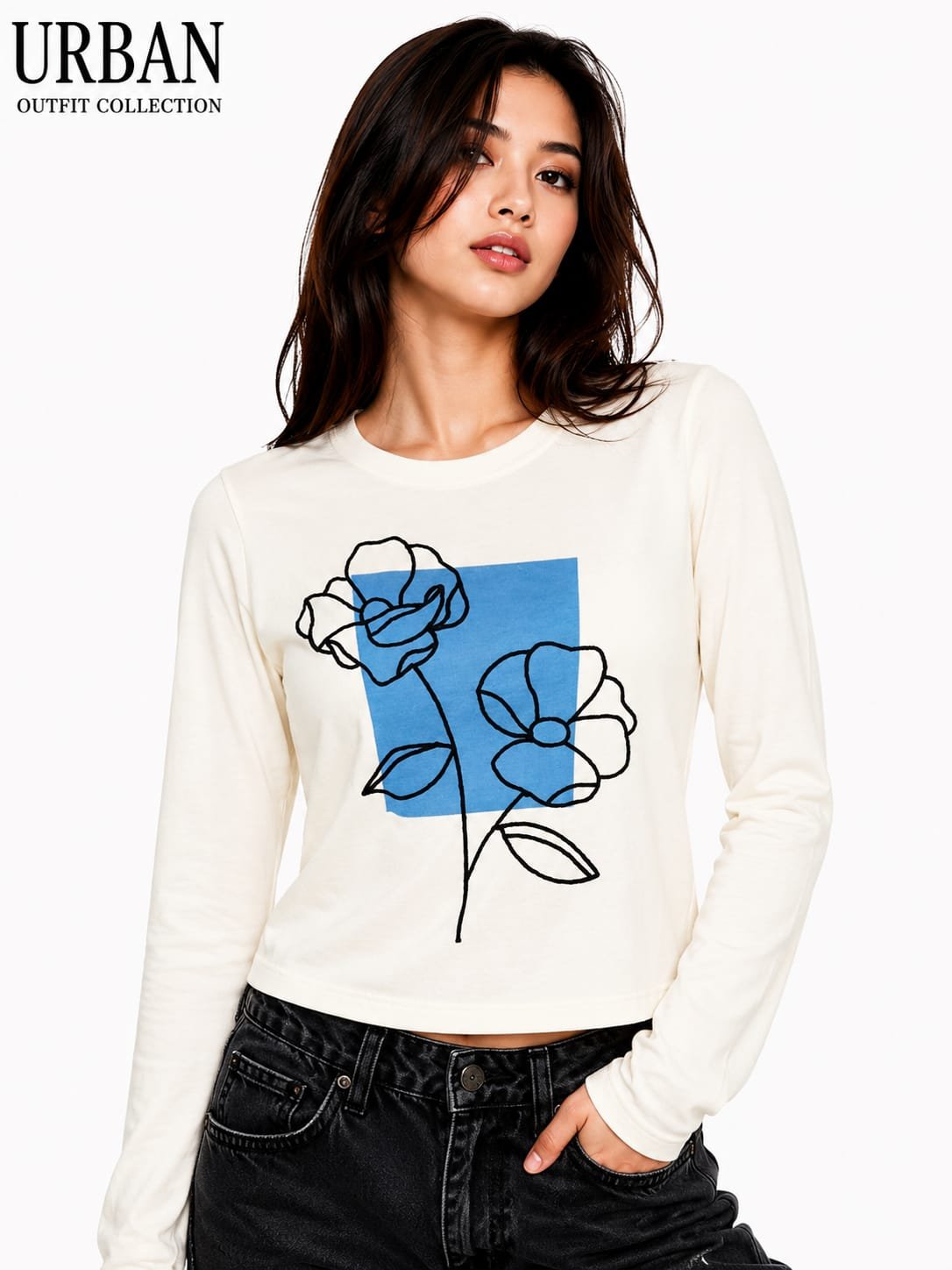 Women's Crewneck Knit Sweater - Off White
