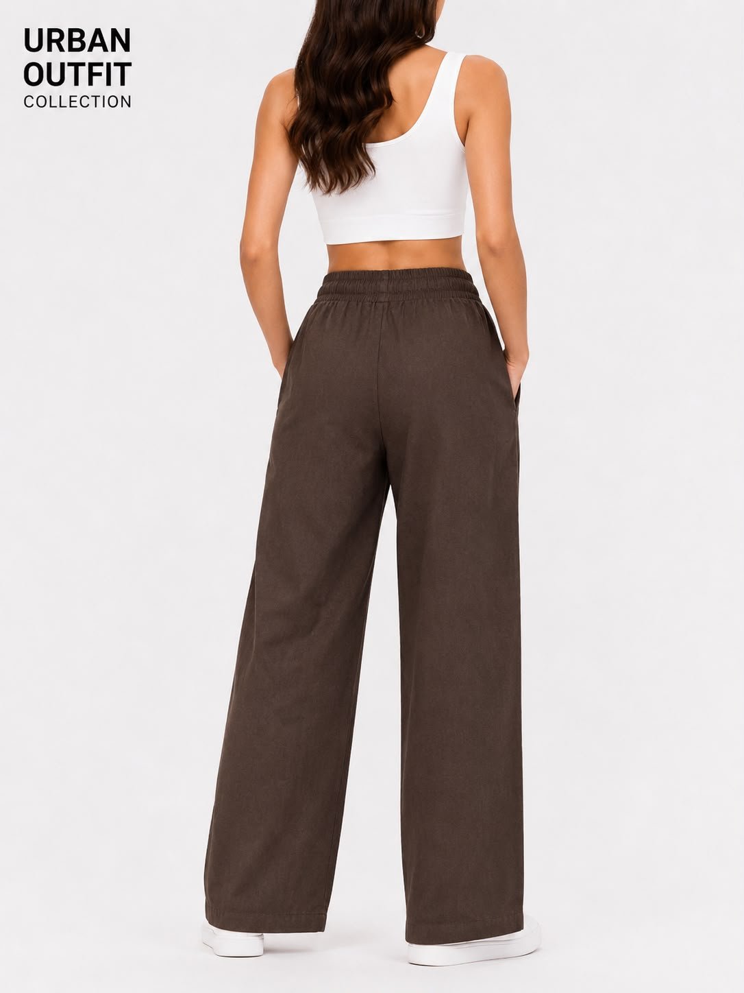 Women Cotton Linen Trouser - Coffee