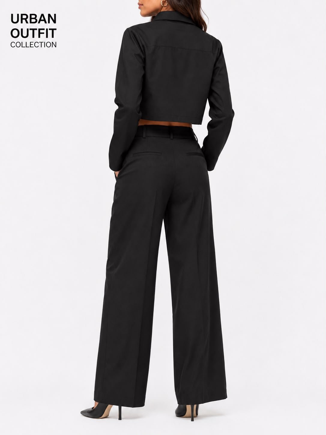 Women Wide Leg Formal Trouser - Black