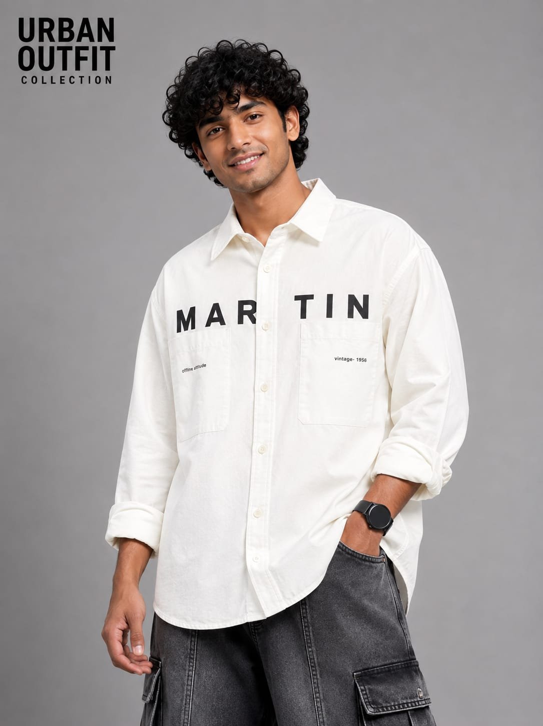 Men White Martin Typography Shirt