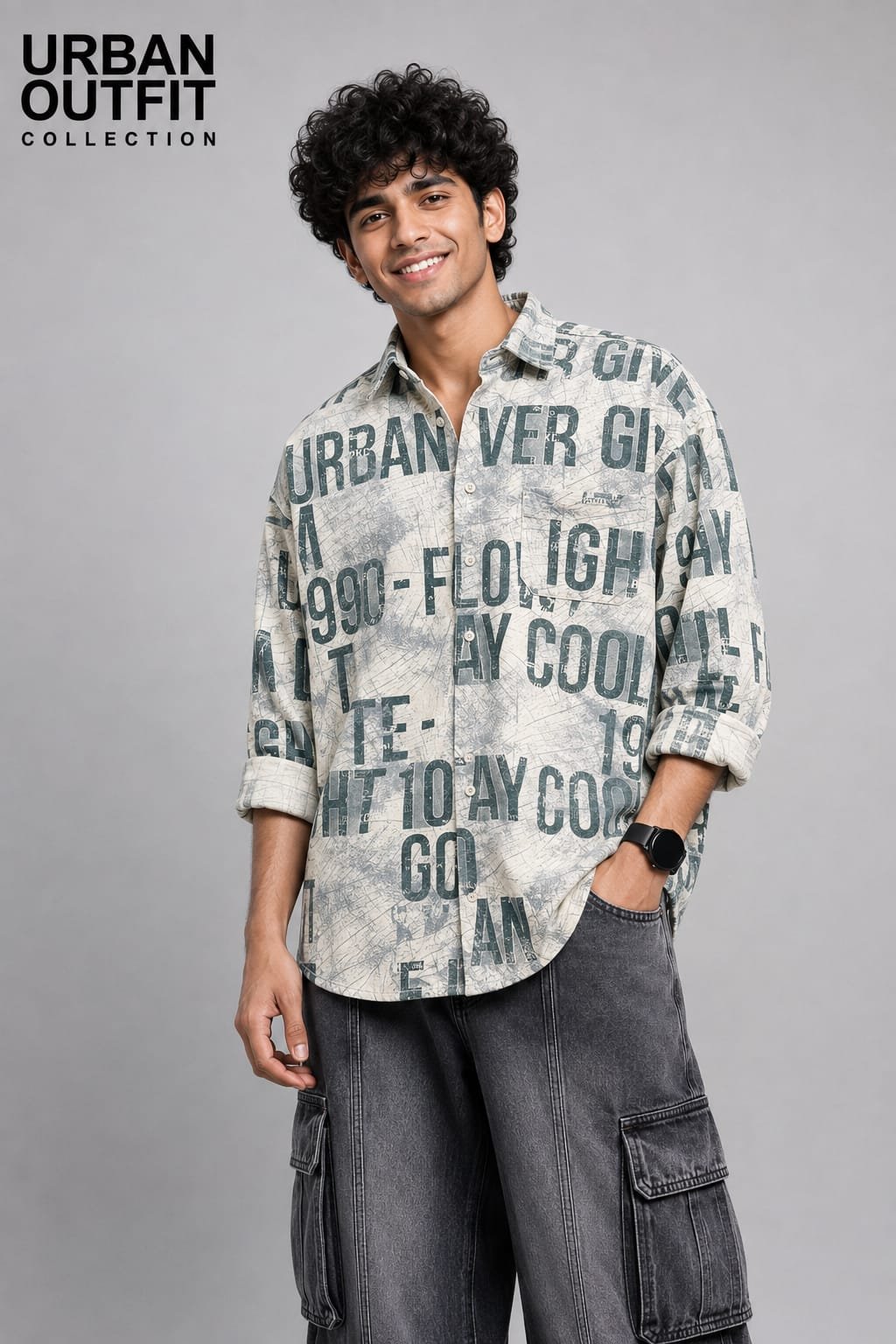 Men Off-White Distressed Typography Shirt