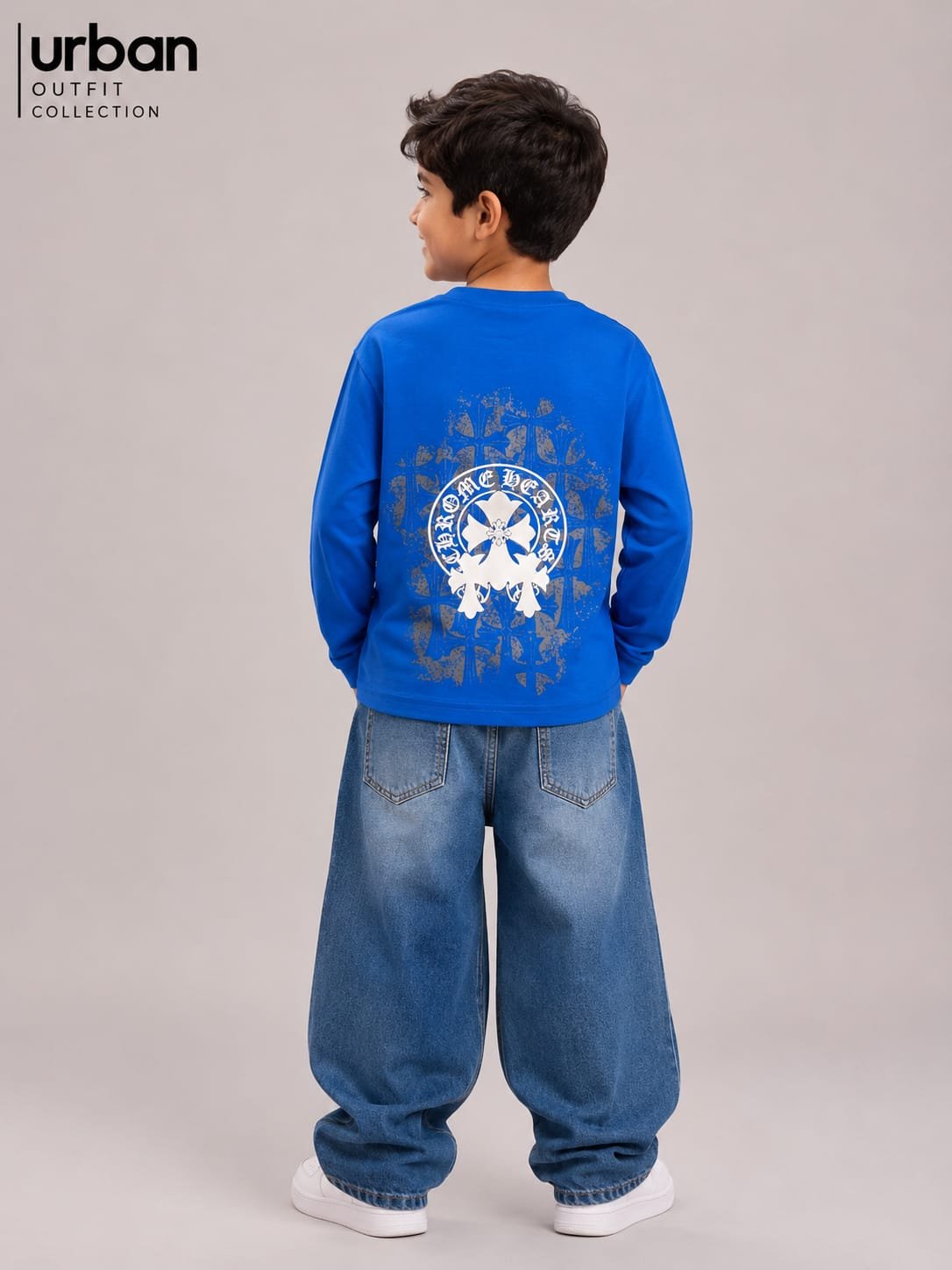 Kids Boxy Fit Long Sleeve T-Shirt Royal Blue